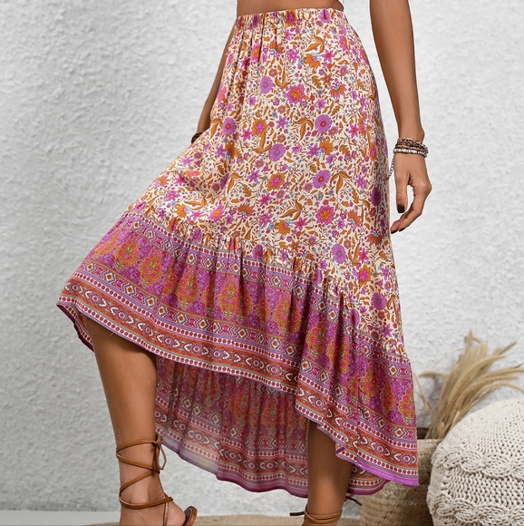 Rich Garden High-Low Skirt - Picture 7 of 9